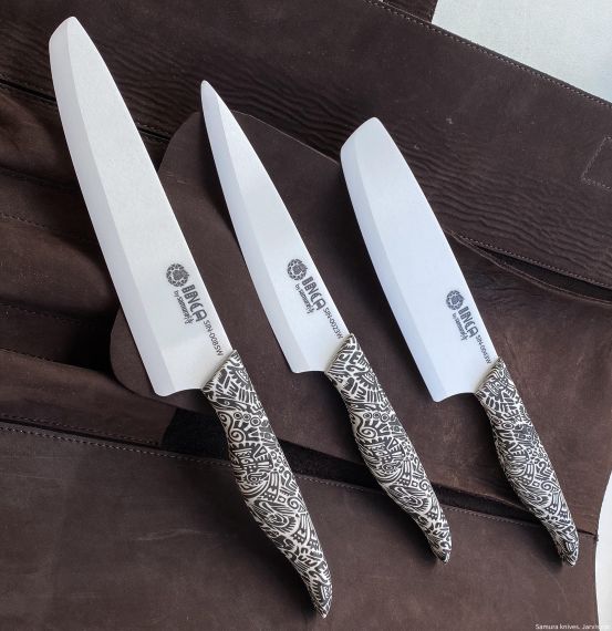 Keramické nože s bílou čepelí